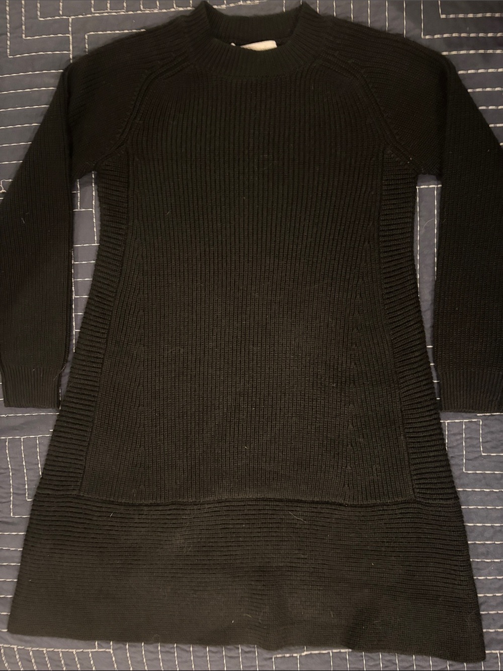 Black Long Sleeve Knitted Dress